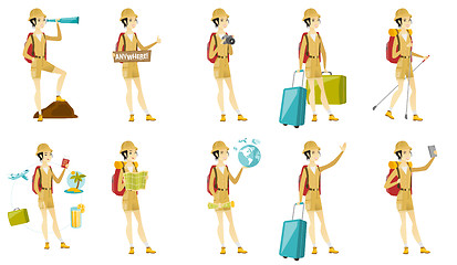 Image showing Vector set with traveler characters.