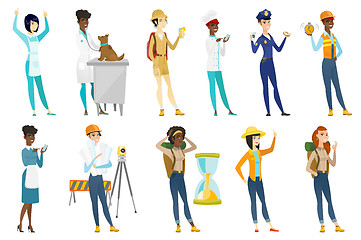 Image showing Professional women vector illustrations set.