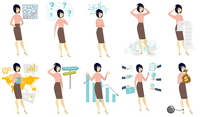 Image showing Vector set of illustrations with business people.