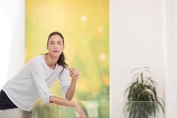 Image showing portrait of a young beautiful woman at home