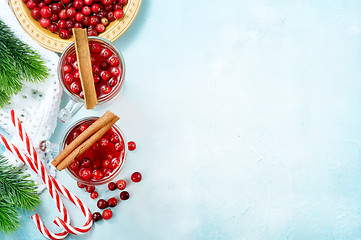 Image showing cranberry drink and berries