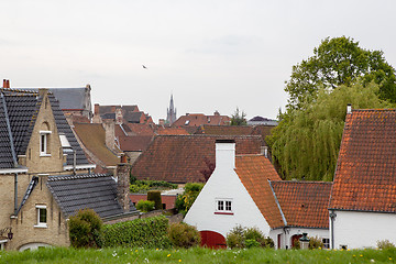 Image showing Traditional medieval red roofs architecture