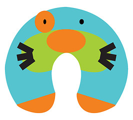 Image showing Stuffed animal head shaped pillow for kids vector or color illus