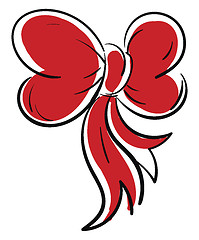 Image showing Red bow vector illustration on white background