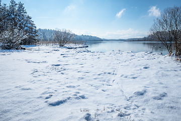 Image showing Lake Osterseen Bavaria Germany winter scenery