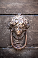 Image showing old wooden head door knob
