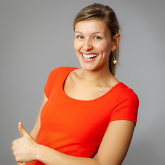 Image showing sympathetic smiling woman