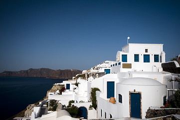 Image showing santorini sea view with hotels