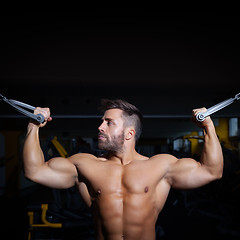 Image showing handsome bearded bodybuilding man