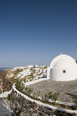 Image showing stunning santorini view with church