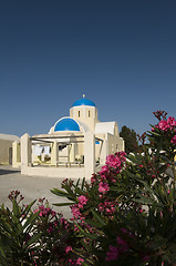 Image showing blue dome greek church