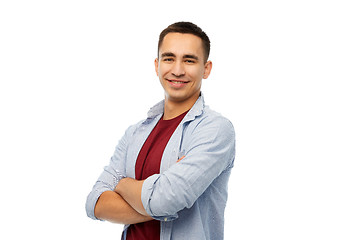 Image showing smiling young man over white background