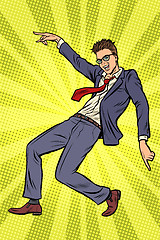 Image showing Dancing businessman. Disco dance club music