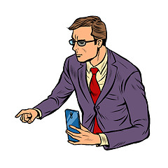 Image showing meeting businessman with smartphone