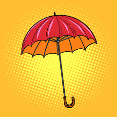 Image showing red umbrella. autumn accessory