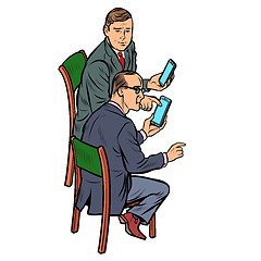 Image showing meeting businessman with smartphone