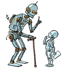 Image showing old and new robot