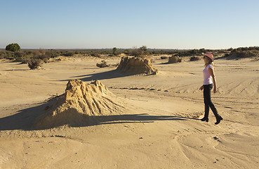 Image showing Woman in a desert landscape