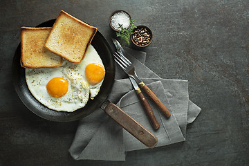 Image showing Fried eggs