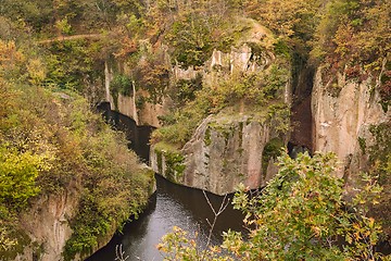 Image showing Lake between cliffs