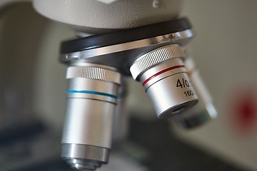 Image showing Microscope lens closeup