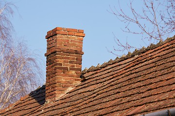 Image showing Chimnies on a house