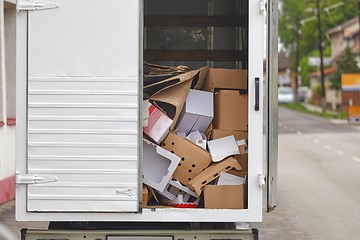 Image showing Delivery truck with boxes in the back