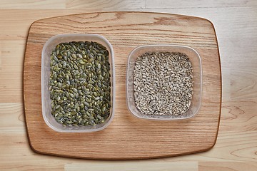 Image showing Sunflower seeds in a jar