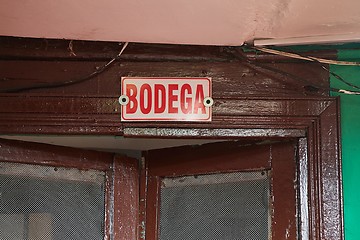 Image showing Spanish storage room sign