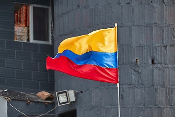 Image showing Colombian Flag In The Wind