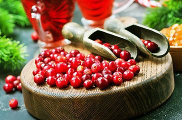 Image showing cranberry drink and berries