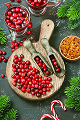 Image showing cranberry drink and berries