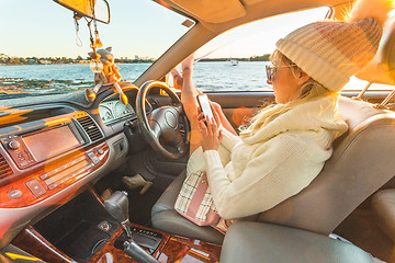 Image showing Road trip along the coast