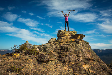 Image showing Standing on top of rocky top in Gardens of Stone 