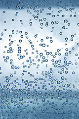 Image showing Blue water with bubbles 