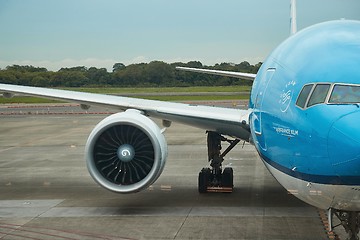 Image showing Big wide-body airliner at an airport