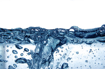 Image showing Blue water with bubbles 