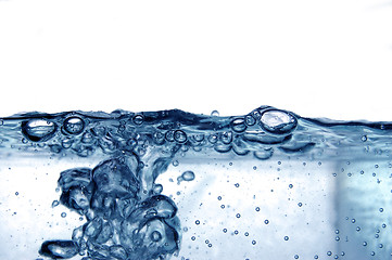 Image showing Blue water with bubbles 