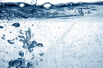 Image showing Blue water with bubbles