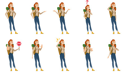 Image showing Vector set of traveler characters.