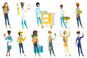 Image showing Professional women vector illustrations set.