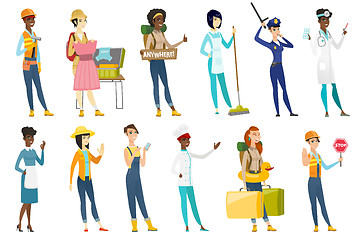 Image showing Professional women vector illustrations set.