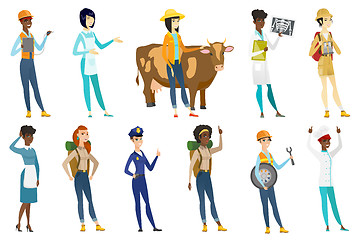 Image showing Professional women vector illustrations set.