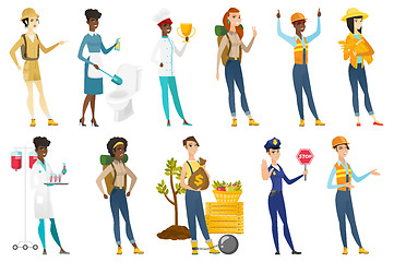 Image showing Professional women vector illustrations set.