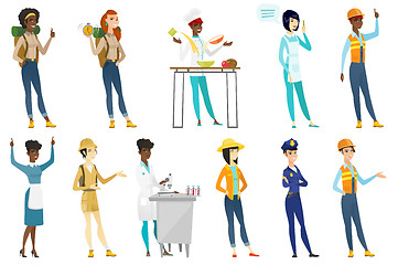 Image showing Professional women vector illustrations set.