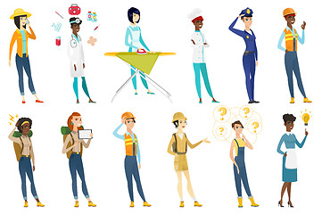 Image showing Professional women vector illustrations set.