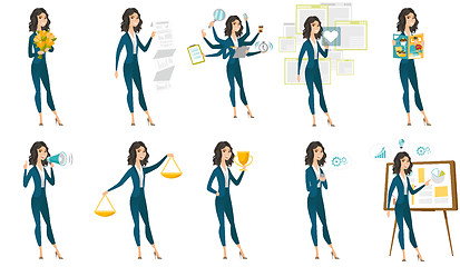 Image showing Vector set of illustrations with business people.