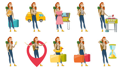 Image showing Vector set with traveler characters.