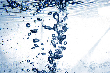 Image showing Blue water with bubbles