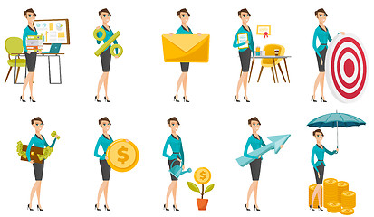 Image showing Vector set of illustrations with business people.